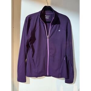 Champion women's large purple full zip classic track running jacket Size L